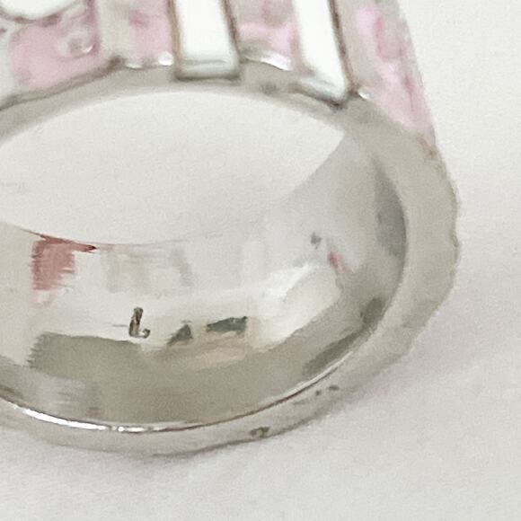 DIOR Pink Trotter No 2 Ring Oblique Band Vintage Circa 2000s - Picture 5 of 10